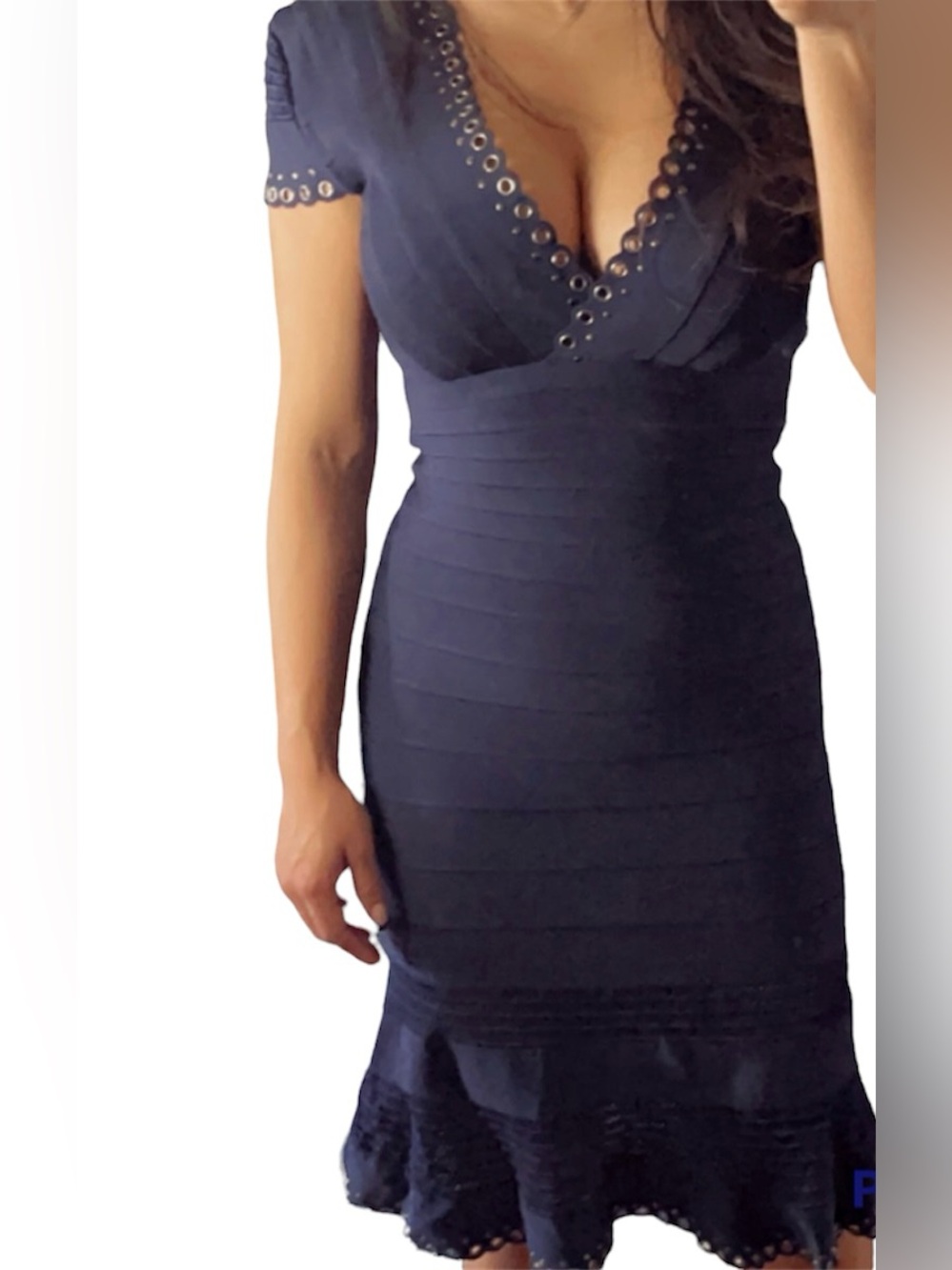 Herve’ Leger - Navy dress fit and flare